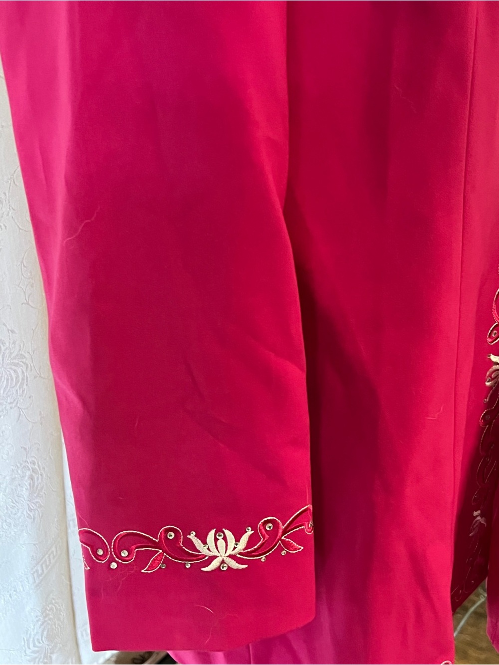Vintage Psalm:CIV Women’s Fuchsia Embroidered Open-Front Jacket Size 16 - Picture 7 of 10